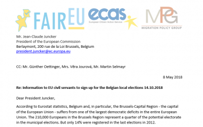 ECAS and MPG contact EU Institutions to encourage EU mobile citizens to vote